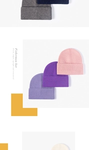 Detailed knit texture and color options for the thick ribbed winter fisherman beanie