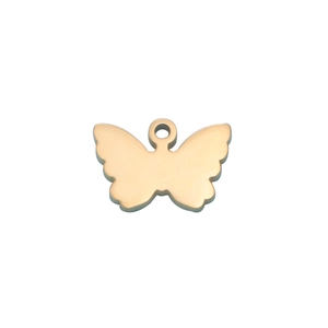Mirror polished gold stainless steel butterfly pendant with ring for DIY jewelry making