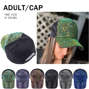 Baseball Cap Rhinestone Bling Cotton Peaked Hat Adjustable Sunshade Hip Hop Streetwear Fashion Unisex Outdoor Sparkly
