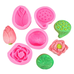 Set stampi in silicone loto e foglie per torte lunari e decorazioni artigianali