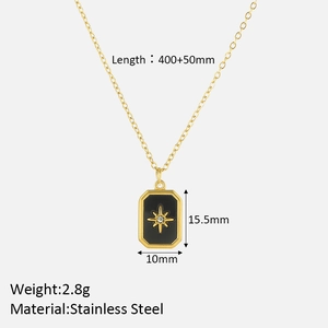 Detailed product specifications of the gold stainless steel zircon pendant necklace