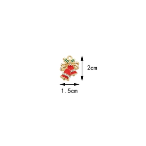 Detail of Christmas double bell pendant in red enamel with dimensions 2cm x 1.5cm