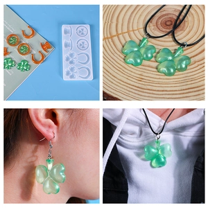 Set di stampi in silicone a trifoglio per gioielli fai-da-te di San Patrizio