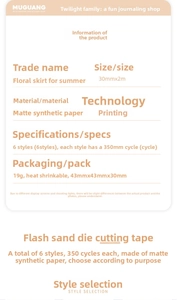 Fiche d'informations et spécifications détaillées pour le set de rubans washi fleuris.