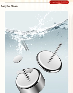 Detail view of disassembled 304 stainless steel food mold with spring and easy-clean parts