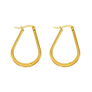 Minimalist gold-plated stainless steel U-shaped hoop earrings with a sleek polished finish