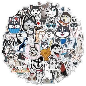 50 wasserfeste Sibirische Husky Aufkleber für Koffer, Laptop und Skateboard Deko