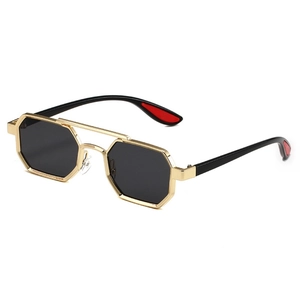 Vintage Octagon Sunglasses Metal Frame Double Bridge Retro UV400 Protection Eyewear For Men Women Outdoor Fashion Trendy