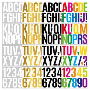 3-inch waterproof alphabet and number stickers for cars and mailboxes in four colors