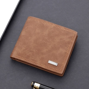 Herren Bifold Geldbörse PU Leder Viele Kartenfächer Vintage Professionelle Business Kurze Brieftasche Mit Reißverschlussfach