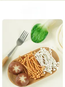Ρεαλιστικό σετ μανιταριών PVC με enoki και bok choy για διακόσμηση φαγητού και παιχνίδι