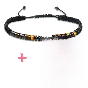 Adjustable Morse code bracelet for son with tiger eye stones and inspirational card