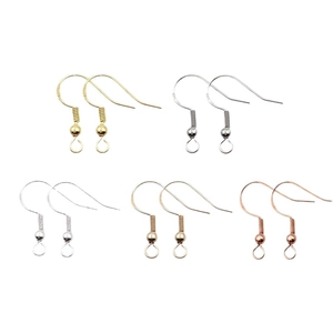 Five pairs of S925 sterling silver earring hooks in various metallic colors for DIY jewelry
