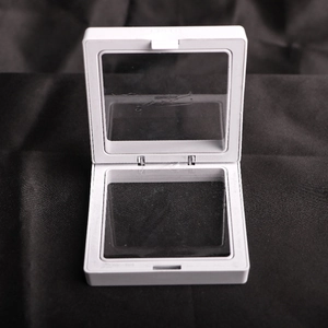 White PE film floating display box with clear acrylic window for jewelry and medals