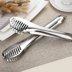 Pinza per alimenti in acciaio inossidabile con fessure per barbecue e pasticceria