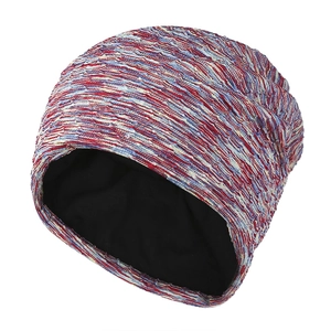 Space-dye knit beanie for women featuring a cozy black lining and colorful mixed yarn