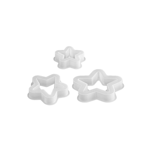 Set of 3 white star-shaped silicone resin molds for DIY epoxy and plaster crafts