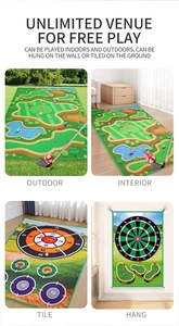 Tapete de golf y juego de dardos para interior y exterior, para suelo o colgar en pared