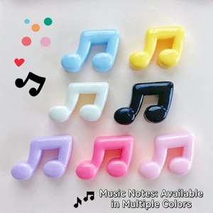 Mini Music Note Resin Flatback Charms Colorful Glossy DIY Phone Case Keychain Hair Accessories Crafting Materials
