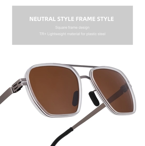 Detail showing the lightweight TR frame with transparent white and gray metal texture
