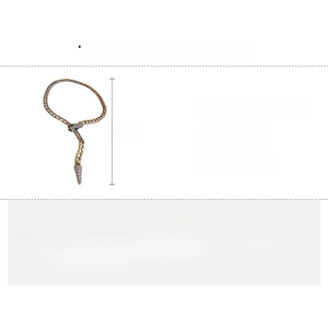 Detailed size and weight specs for gold alloy rhinestone snake chain necklace