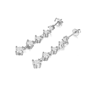 Detailed view of S925 sterling silver butterfly tassel earrings with sparkling zircons