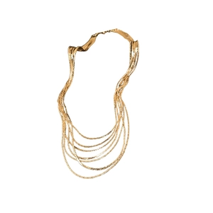 Minimalistische mehrlagige vergoldete Metallhalskette mit stilvollem Lagen-Choker-Design