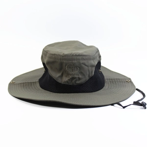 Chapeau de brousse extérieur respirant avec protection solaire et bord large vert armée