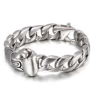 Boxing Glove Charm Cuban Link Bracelet 316L Stainless Steel Hip Hop Streetwear Punk Jewelry For Men