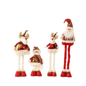 Christmas plush dolls set featuring Santa snowman and reindeer with sequin details