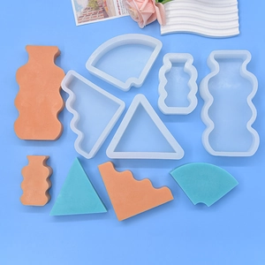 Geometric wave and triangle silicone molds for DIY plaster and resin art creations