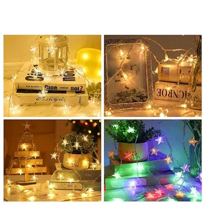 LED string lights with snowflake and star charms for cozy indoor and holiday decor