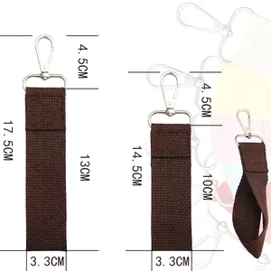 Dopamine colorful ribbon keychain with lobster clasp in deep brown fabric