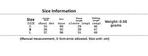 Size chart detail showing measurements for short sleeve satin tie-up blouse in cm