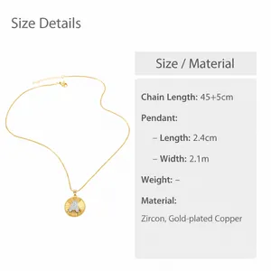 Close-up of gold plated letter A pendant necklace with micro-paved cubic zirconia