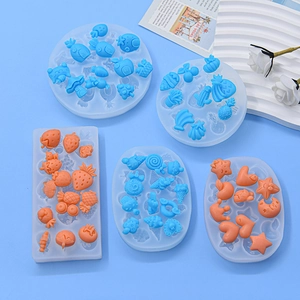 Miniature Silicone Molds Fruit Heart Star Moon Ice Cream Shapes DIY Crafting Baking Chocolate Fondant Resin Clay Decor