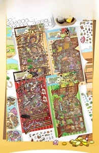 Detailed view of 2.5D deco scene stickers featuring underground and forest themes