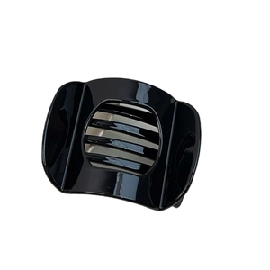 Minimalist black arched hair claw clip with glossy hollow design for women's updos