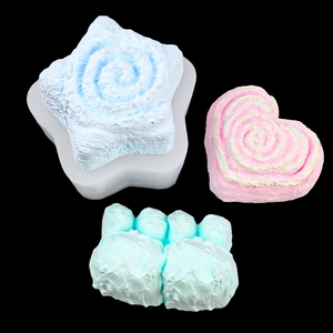 Molde de silicona de corazón y estrella para jabón artesanal, velas y yeso aromático