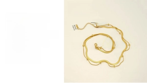 Detail der 18k vergoldeten Edelstahl-Doppelhalskette mit genauen Größenabmessungen