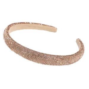 Elegant luxury champagne gold headband fully covered in sparkling crystal rhinestones