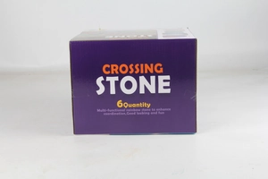 Detail van de Crossing Stone-verpakking met 6 kleurrijke sensorische trainingsstenen