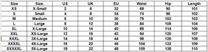 Detailed size chart for retro mid-waist flare jeans showing US, UK, and EU measurements