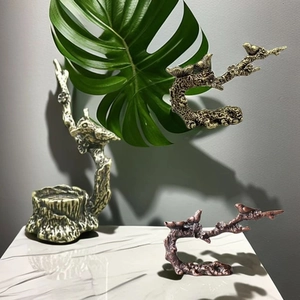 Set de porte-encens vintage chinois avec oiseaux et fleurs de prunier pour la déco