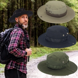 Outdoor boonie hat for sun protection in black, khaki, navy, and green colors