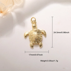 Gedetailleerd overzicht van schildpad hanger met afmetingen van 24,5mm hoogte