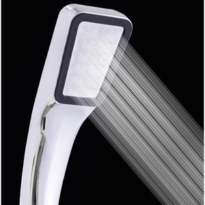 Handheld Shower Head High Pressure Water Saving Square ABS Chrome Stainless Steel Modern Bathroom Sprayer Silver