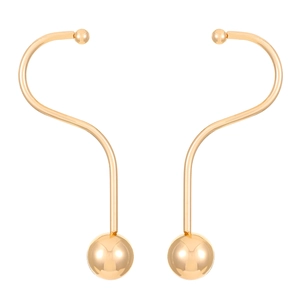 Boucles d'oreilles minimalistes point d'interrogation en or poli avec embouts ronds