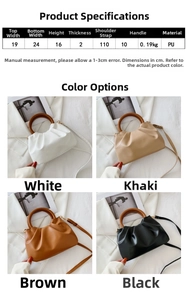 Detailed comparison of four-color pleated cloud bags with minimalist wooden handles