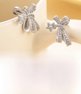 Guide détaillé des tailles pour boucles d'oreilles en acier titane argenté et zircones